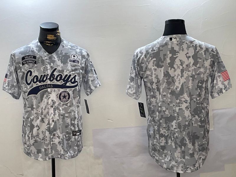 Men Dallas Cowboys Blank Nike Arctic Camo 2024 Salute to Service Limited NFL Jersey style 4->dallas cowboys->NFL Jersey